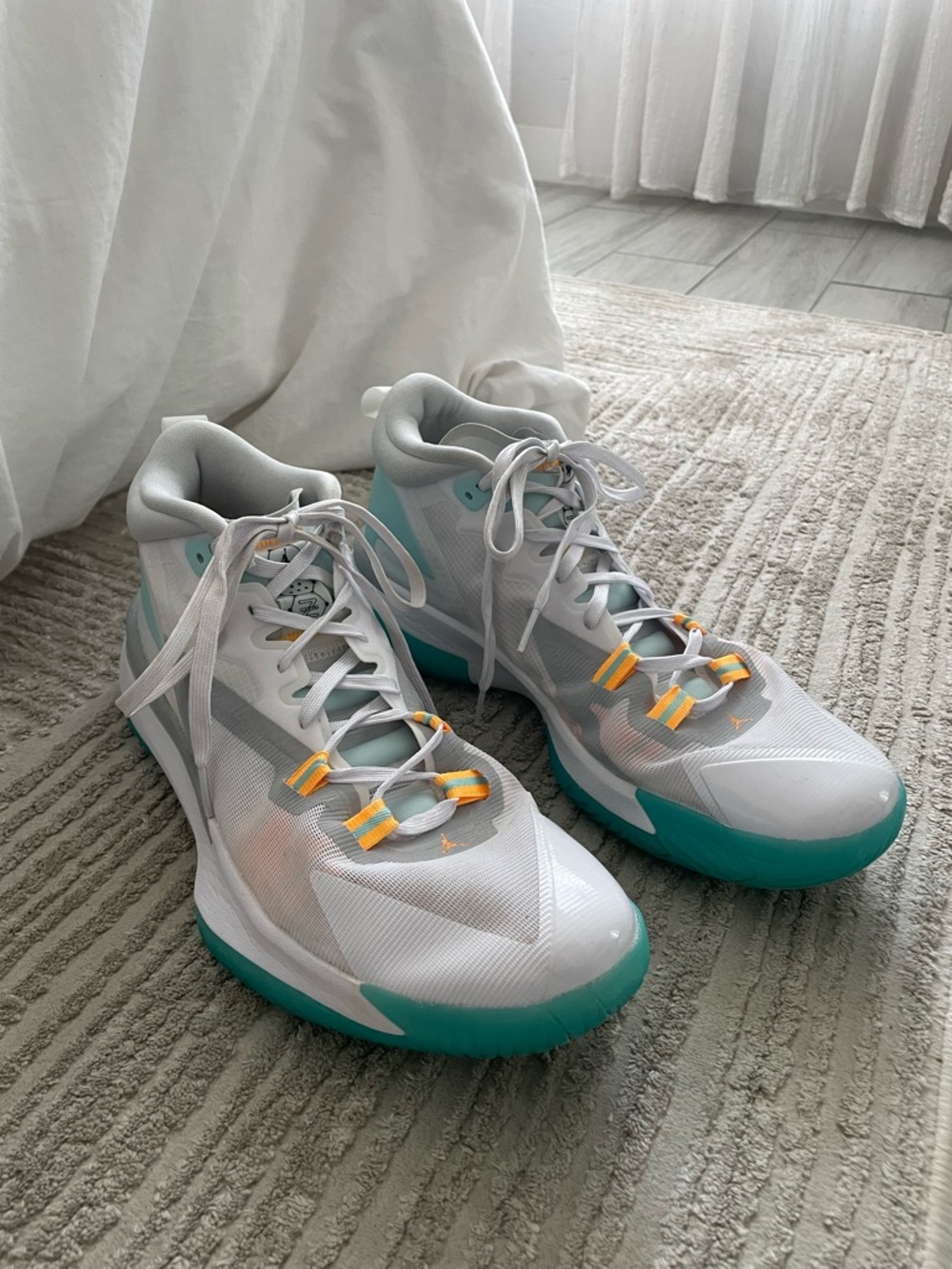 Air Jordan Zion 1 PF 'White Dynamic Turquoise' - Picture 5 of 12